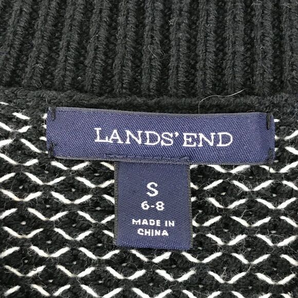 Lands' End Open Front Knit Cardigan Women's Small Pockets Cotton Acrylic Winter - Picture 9 of 11